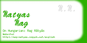 matyas mag business card
